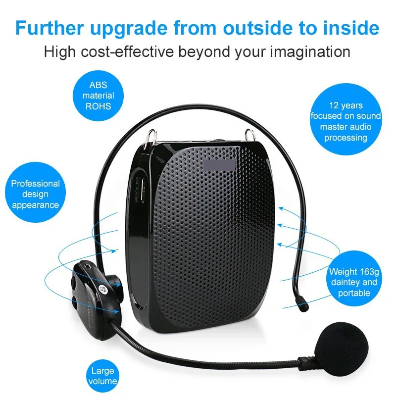 10W Voice Amplifier UHF Wireless Microphone Ultra Portable Mini Audio Speaker For Teachers Tourrist Yoga Instructors S615
10W Voice Amplifier UHF Wireless Microphone Ultra Portable Mini Audio Speaker For Teachers Tourrist Yoga Instructors S615