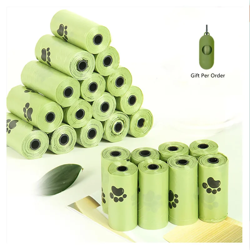 

5-100 Rolls Biodegradable Dog Poop Bags Hand Free Clip Eco-friendly Leak-Proof Strong Pet Waste Outdoor Home Clean Garbage Bag