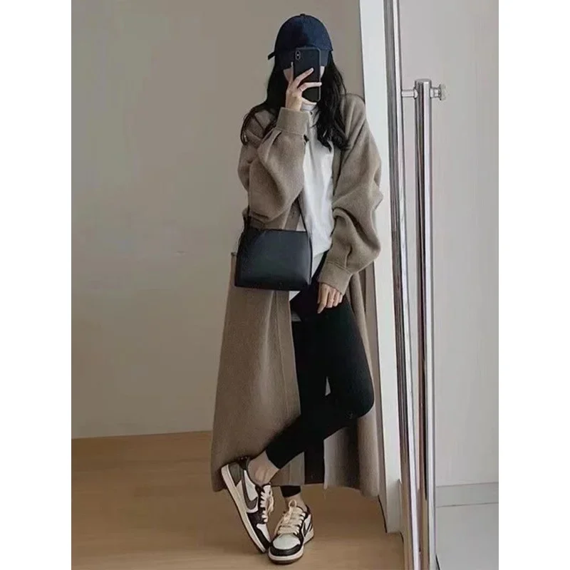 Lazy Classic Style Overknee Mid-Length Knitted Cardigan Women'S Loose Sweet Soft Soft Soft Gentle Solid Color Sweater Coat
Lazy Classic Style Overknee Mid-Length Knitted Cardigan Women'S Loose Sweet Soft Soft Soft Gentle Solid Color Sweater Coat