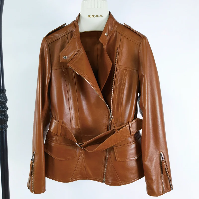 2023Leather jacket,Genuine Leather Jacket Women Sheepskin Jacket Coat Autumn Winter Korean Casual Motorcycle Slim Lapel Coat Lad
2023Leather jacket,Genuine Leather Jacket Women Sheepskin Jacket Coat Autumn Winter Korean Casual Motorcycle Slim Lapel Coat Lad