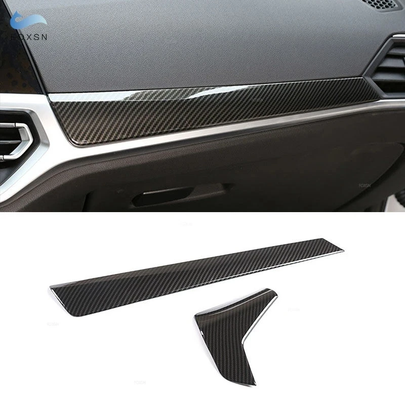 

LHD для BMW 3 серии G20 G28 2019 2020 2021 Автомобильная углеродная волоконная текстура центральная консоль панель приборной панели Защитная крышка отделка