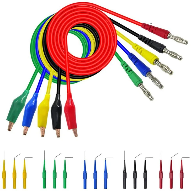 Back Probe Kit, 5Pcs Plug To Alligator Clip Circuit Test Wires With Back Probe Pins For Diagnosis Circuit Testing
Back Probe Kit, 5Pcs Plug To Alligator Clip Circuit Test Wires With Back Probe Pins For Diagnosis Circuit Testing