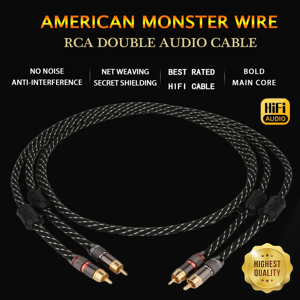 HIFI Stereo Pair RCA Cable High-performance Premium Hi-Fi Audio 2Rca to 2Rca Interconnect Cable 
HIFI Stereo Pair RCA Cable High-performance Premium Hi-Fi Audio 2Rca to 2Rca Interconnect Cable