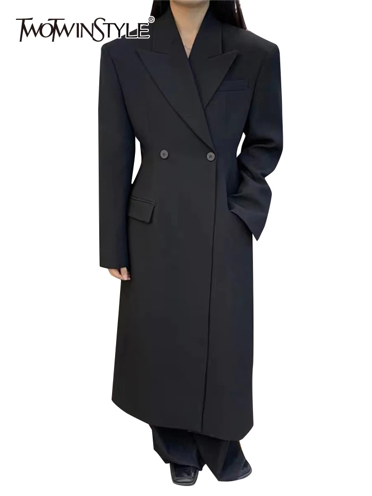 TWOTWINSTYLE Streetwear Trench For Women Lapel Long Sleeve Double Breasted Solid Windbreaker Female Clothing 2022 Style Autumn
TWOTWINSTYLE Streetwear Trench For Women Lapel Long Sleeve Double Breasted Solid Windbreaker Female Clothing 2022 Style Autumn