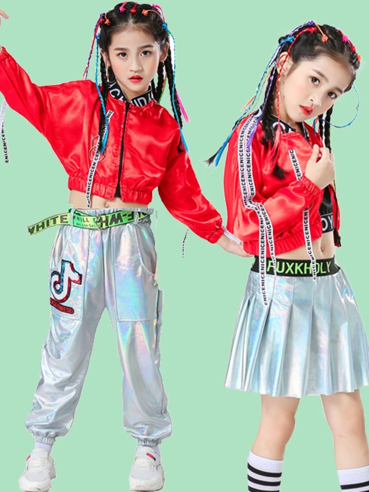 

New Children Jazz Dance Costumes Boys Hip-hop Dance Costumes Models Catwalk Girls Cheerleading Clothes Rave Clothes