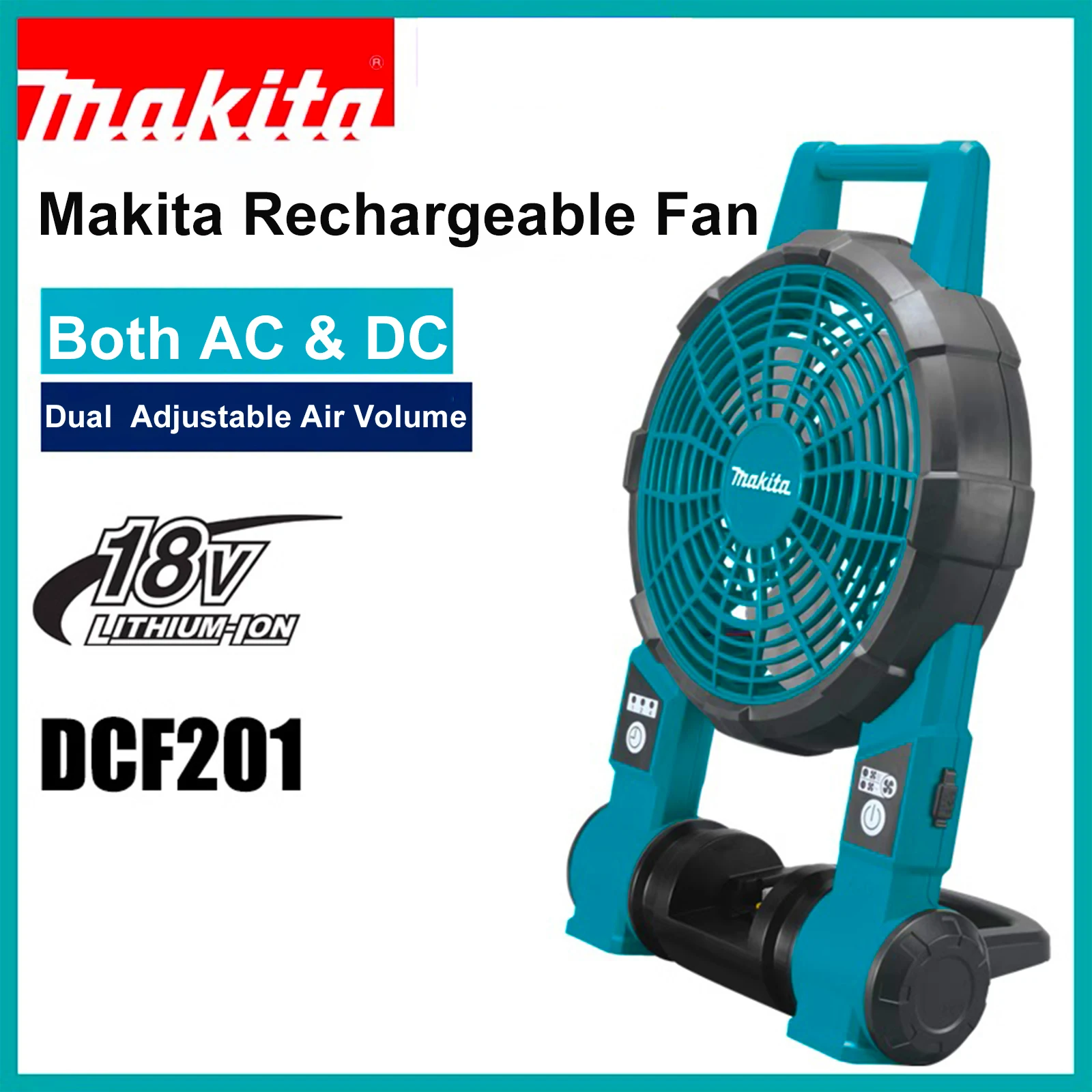 Makita Rechargeable Fan DCF201 18V Lithium Battery 120m/min High Speed Home Use Fan Dual Adjustable Air Volume Both AC & DC Fan
Makita Rechargeable Fan DCF201 18V Lithium Battery 120m/min High Speed Home Use Fan Dual Adjustable Air Volume Both AC & DC Fan