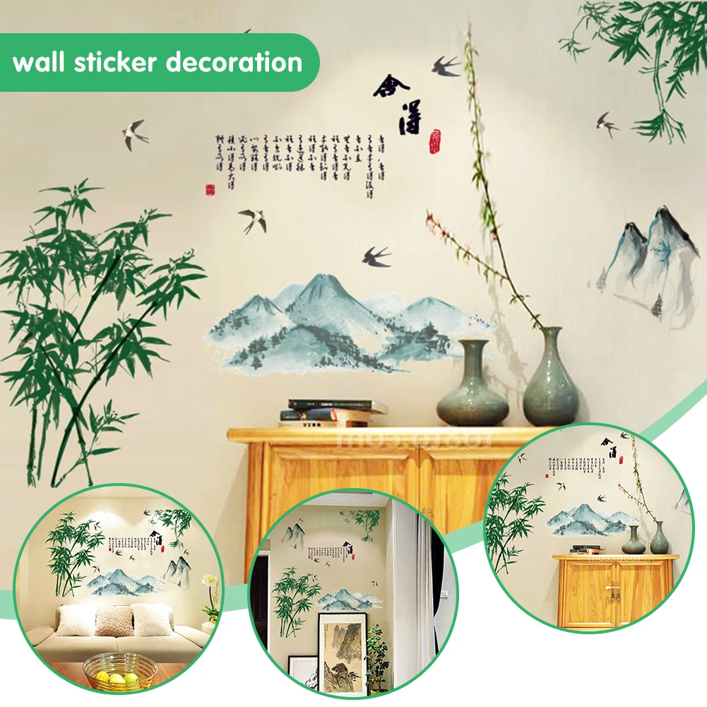 Montain Scene Wall Sticker Chinease Style Wall Decorative Decals Home Decoration for Home Bedroom Living Room Removable 
Montain Scene Wall Sticker Chinease Style Wall Decorative Decals Home Decoration for Home Bedroom Living Room Removable