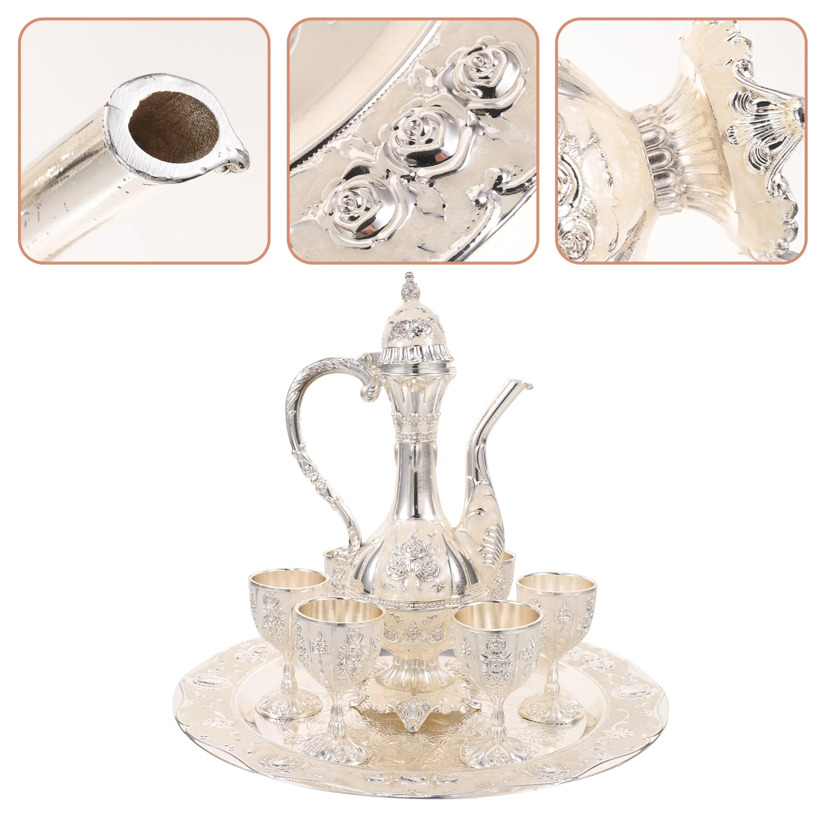 1 Set Tea Pot Cup Set Coffee Cup Party Vintage Style Pot Metal Set for Restaurant Home Decor Hotel
1 Set Tea Pot Cup Set Coffee Cup Party Vintage Style Pot Metal Set for Restaurant Home Decor Hotel