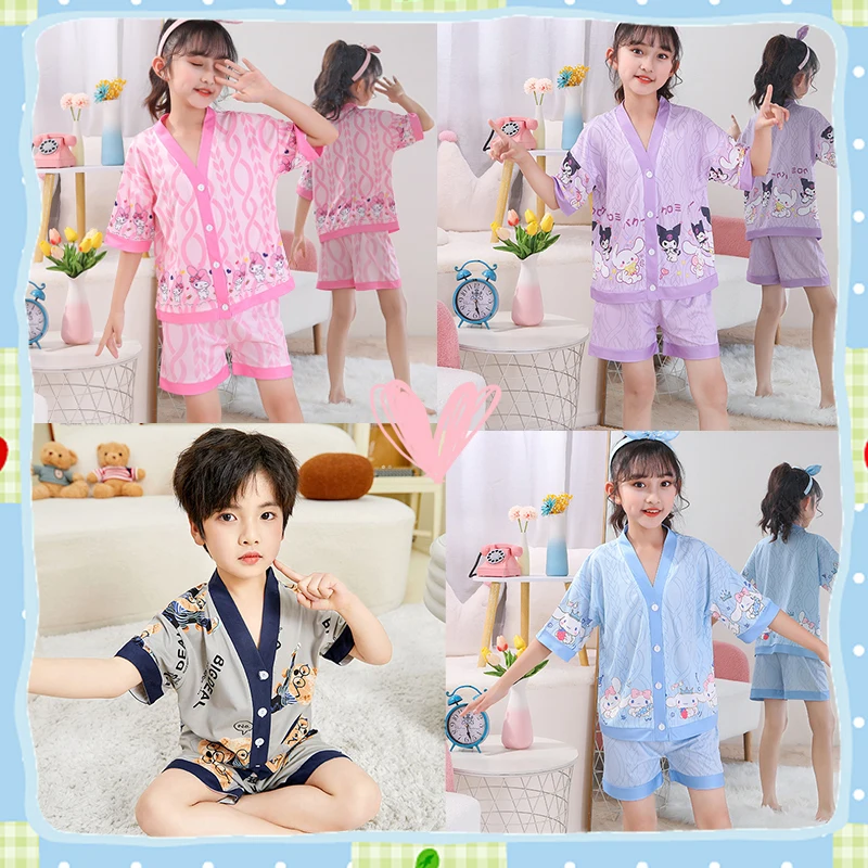 Sanrioed Kids Pajamas 2 Piece Set Kawaii Summer Kimono Style Cute Shorts Anime Kuromi Cinnamoroll My Melody Girls Boys Gift Soft
Sanrioed Kids Pajamas 2 Piece Set Kawaii Summer Kimono Style Cute Shorts Anime Kuromi Cinnamoroll My Melody Girls Boys Gift Soft