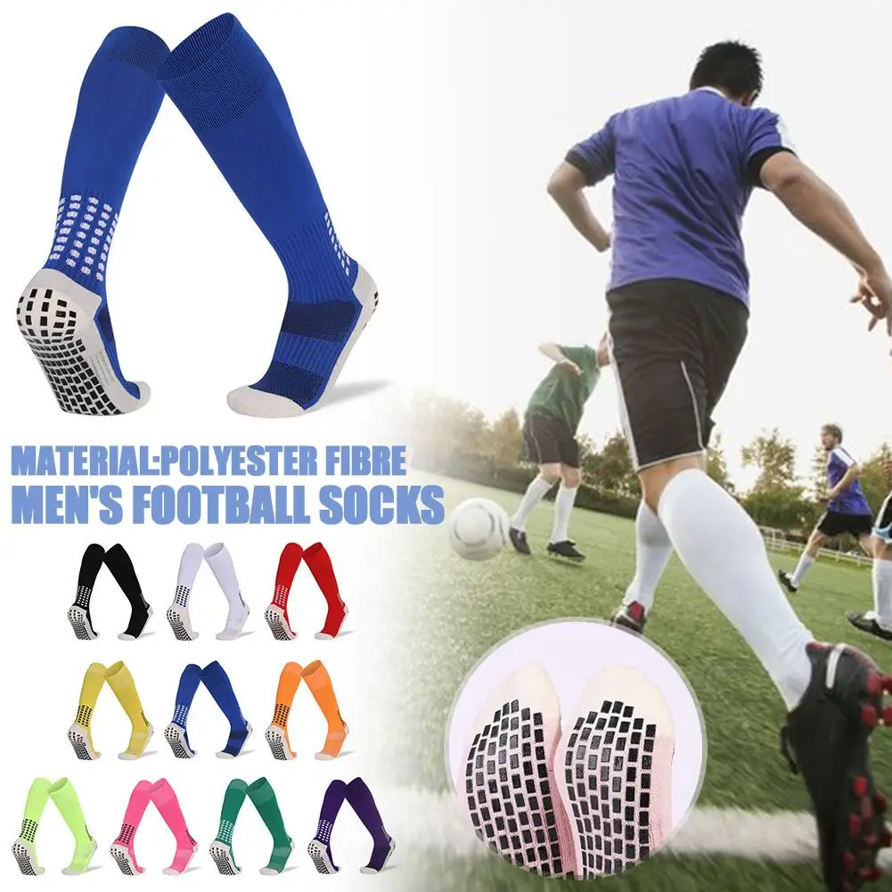 

Новые Нескользящие футбольные носки, дышащие прочные велосипедные чулки, мужские носки, спортивные походные тренировочные носки для бега, футбола, спортивные T7P6