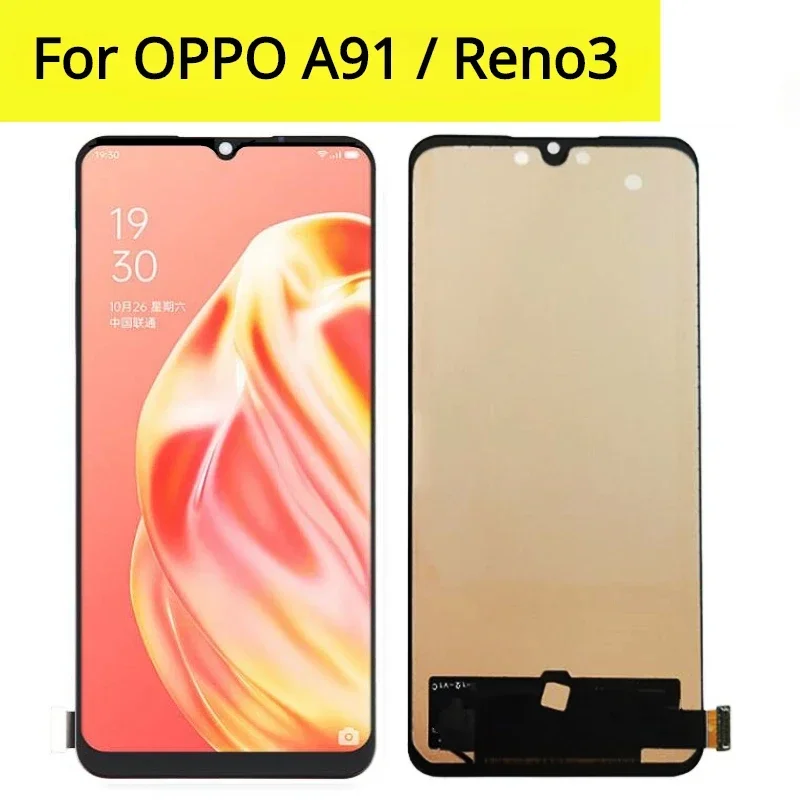 TFT для OPPO Reno3 CPH2043 ЖК-дисплей цифровой сенсорный экран с рамкой в сборе Oppo A91 замена