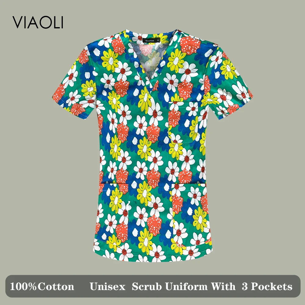 New Colorful Flowers Print medical uniforms women men Nurse Accessories Clinical Uniform Dentist work Shirt blouse Scrub Tops
New Colorful Flowers Print medical uniforms women men Nurse Accessories Clinical Uniform Dentist work Shirt blouse Scrub Tops