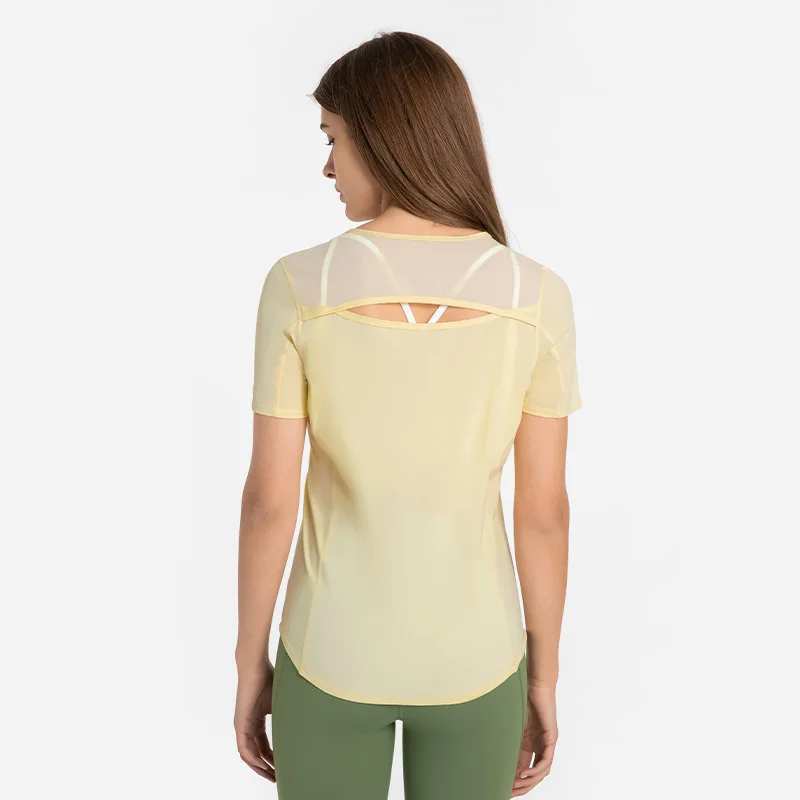 Fitness Loose Short Sleeves Mesh Hollow Quick Dry Breathable Sports Crop Top Yoga Shirt Running Women Haut T-shirt Gym Clothing
Fitness Loose Short Sleeves Mesh Hollow Quick Dry Breathable Sports Crop Top Yoga Shirt Running Women Haut T-shirt Gym Clothing