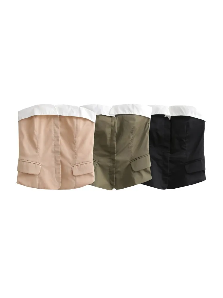 RDMQ 2023 Summer Camis Women Strapless Top Sleeveless Backless Patchwork Slim Bustier Female Crop Tanks Y2K
RDMQ 2023 Summer Camis Women Strapless Top Sleeveless Backless Patchwork Slim Bustier Female Crop Tanks Y2K