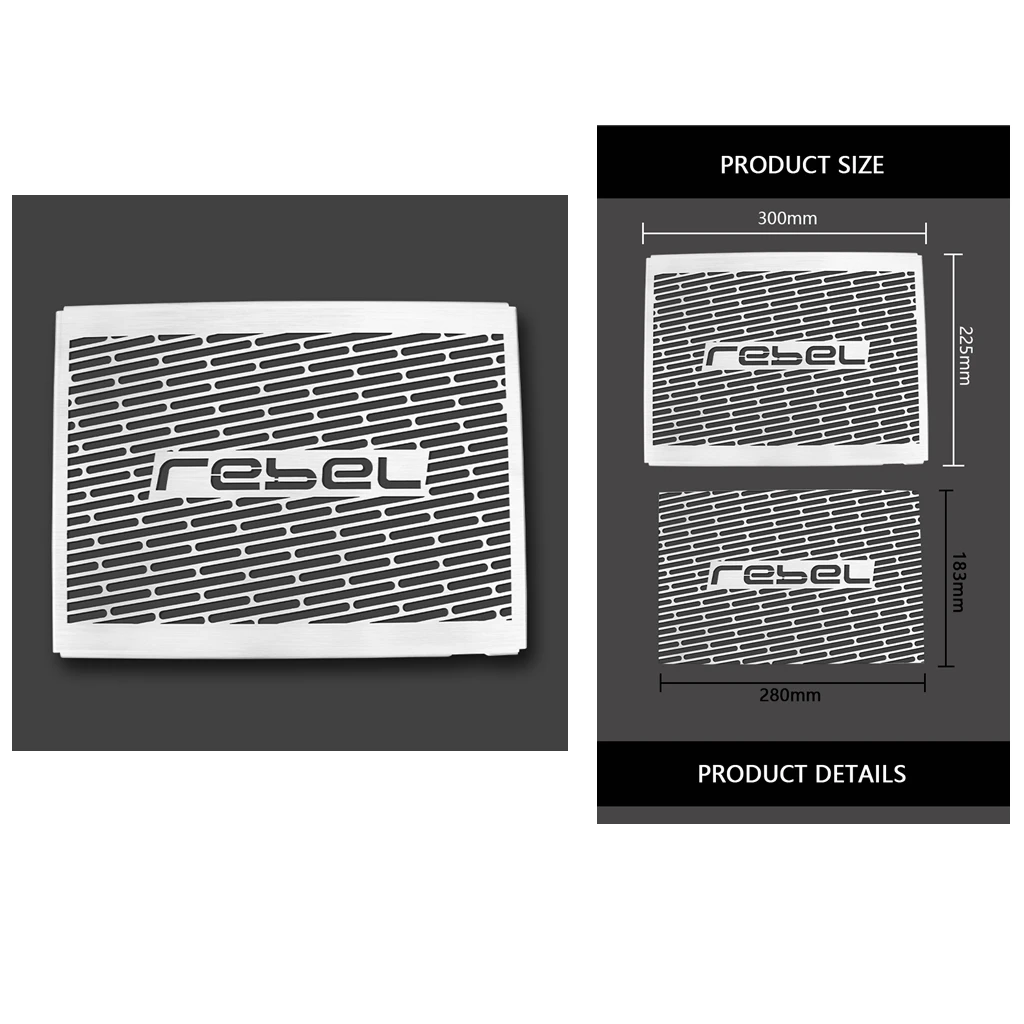 For Honda REBEL CMX/CM 500/300 2017-2021 Motorcycle Radiator Protective Grille Cover Guards Rebel500 Rebel300 CMX500 CMX 500 300
For Honda REBEL CMX/CM 500/300 2017-2021 Motorcycle Radiator Protective Grille Cover Guards Rebel500 Rebel300 CMX500 CMX 500 300