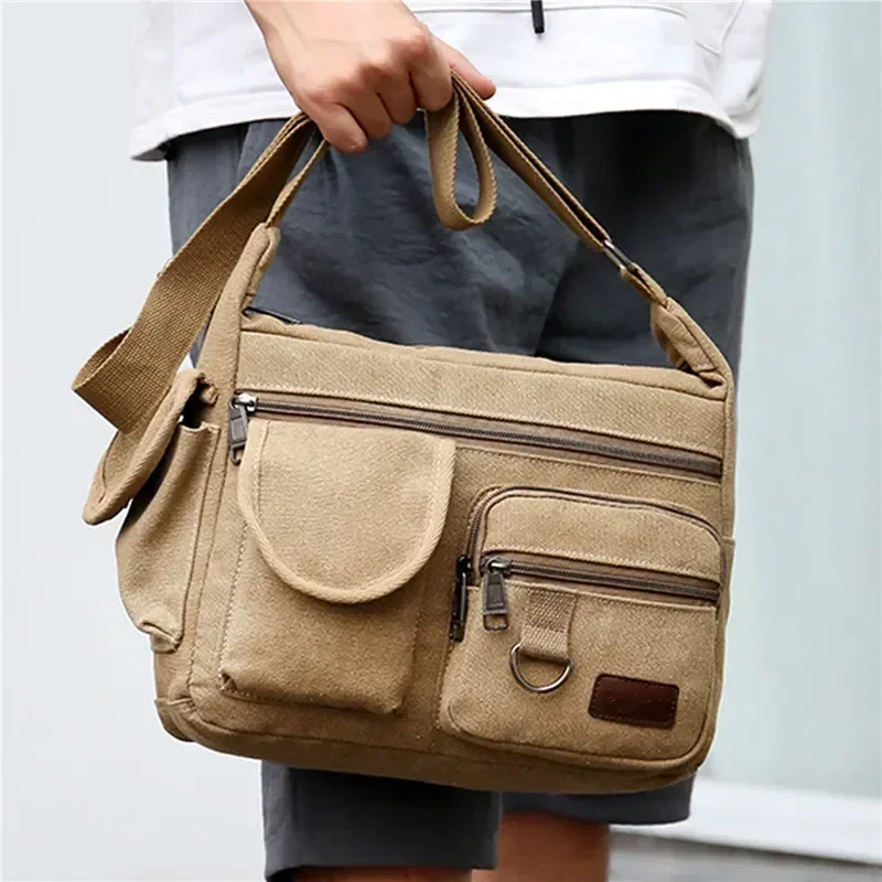 

Hot Handbag Bags Sell Newest Bag Water Canvas Padded Bag Resistant Briefcase For Shoulder Waxed Crossbody Messenger Men