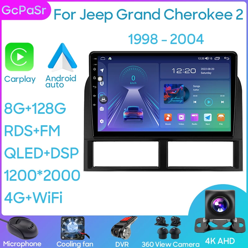 

Android Автомобильный радио Видео Мультимедийный плеер для Jeep Grand Cherokee II WJ 1998-2004 Навигация GPS Авторадио Carplay IPS Wifi BT