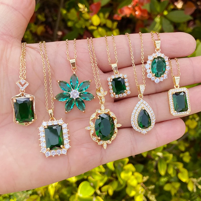 Ethnic Style Fashion Flower Clavicle Necklaces for Women Girls Fashion Emerald Zircon Inlay Pendant Choker Necklace Jewelry Gift
Ethnic Style Fashion Flower Clavicle Necklaces for Women Girls Fashion Emerald Zircon Inlay Pendant Choker Necklace Jewelry Gift