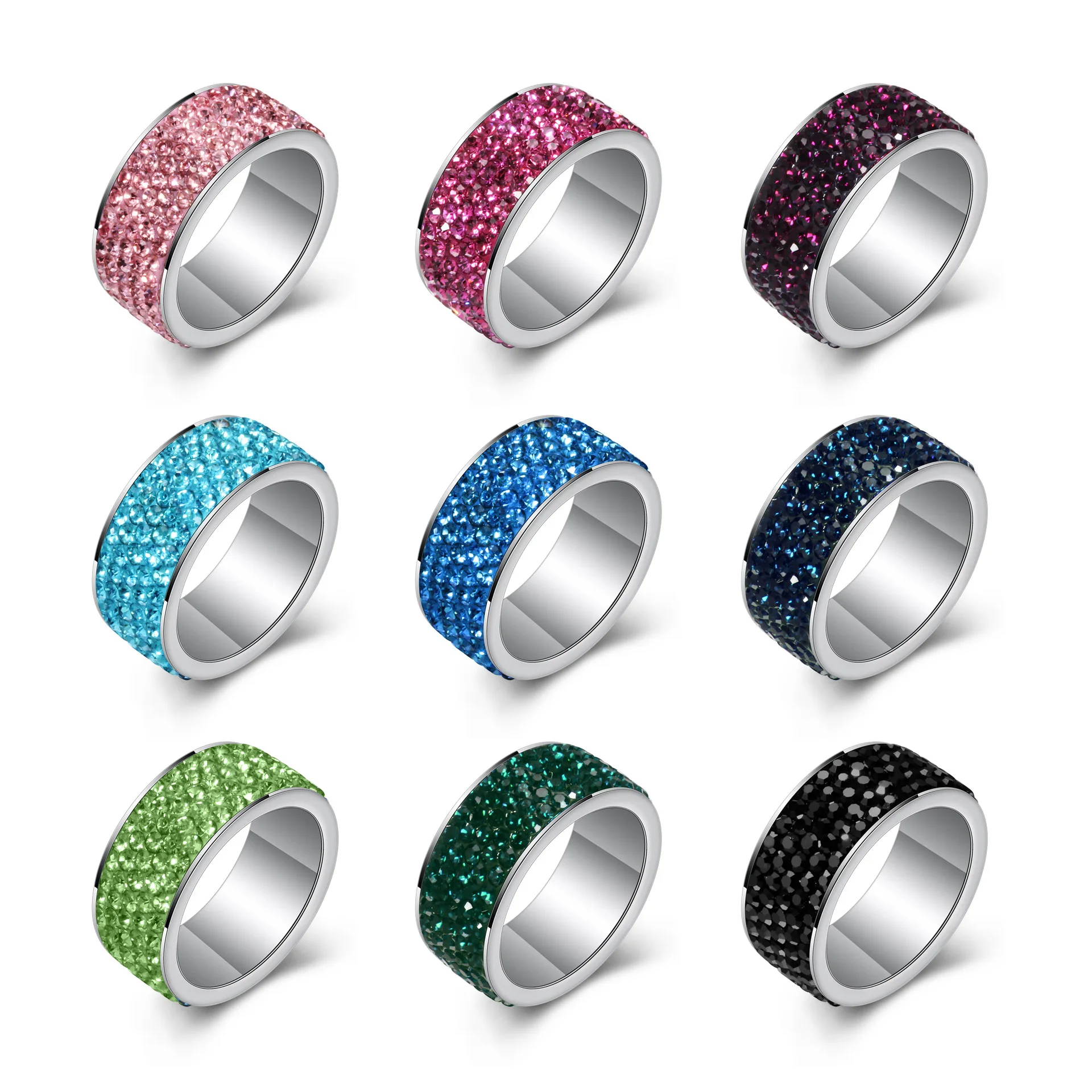 5 Row Diamond Stainless Steel Ladies Titanium Steel Point Diamond Ring Student Simple Diamond Wedding Ring with Diamond Ring
5 Row Diamond Stainless Steel Ladies Titanium Steel Point Diamond Ring Student Simple Diamond Wedding Ring with Diamond Ring