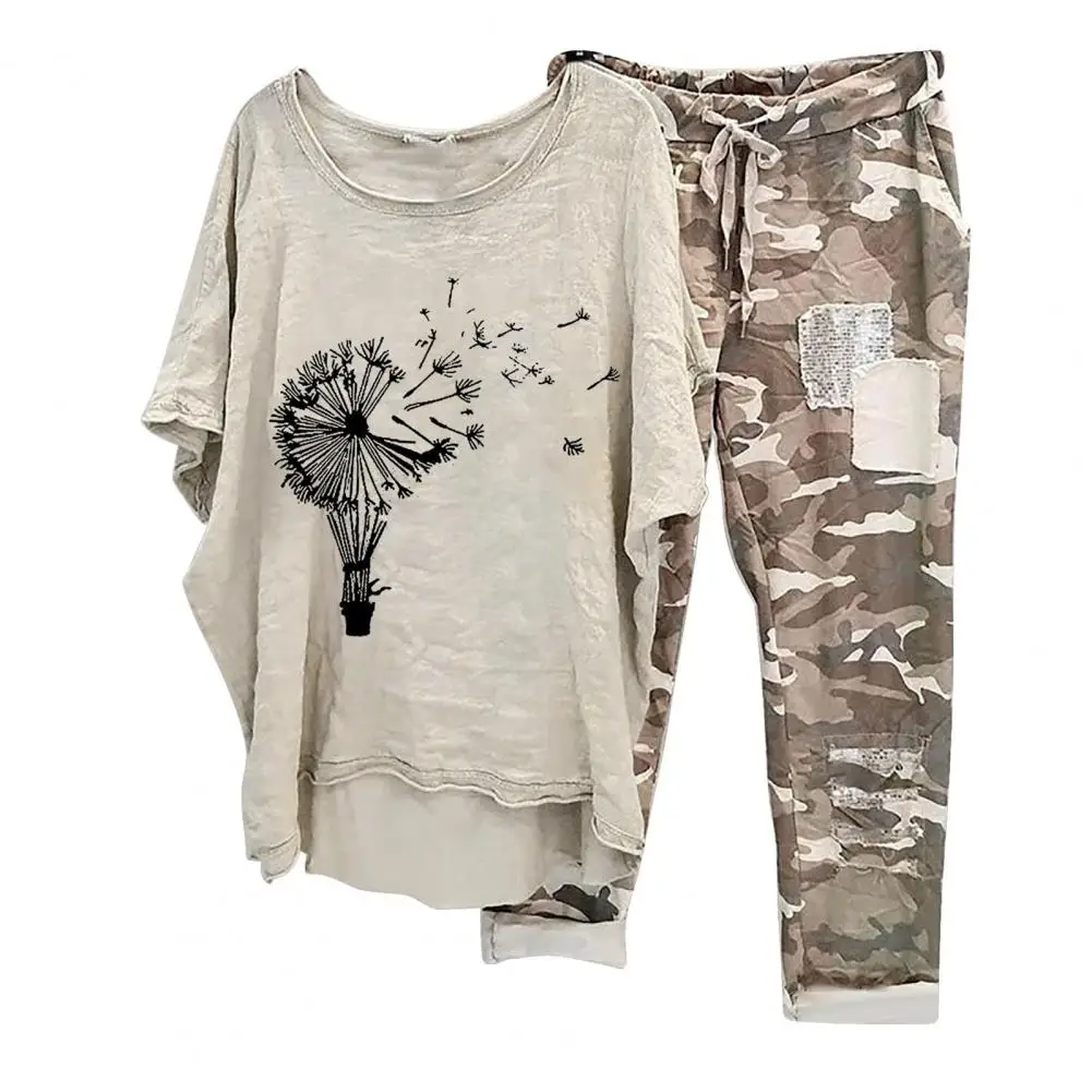 Trendy Women T-shirt Pants Set Drawstring Summer Top Pants Set Vintage Plus Size Elastic Waist Sports Outfit Daily Wear
Trendy Women T-shirt Pants Set Drawstring Summer Top Pants Set Vintage Plus Size Elastic Waist Sports Outfit Daily Wear