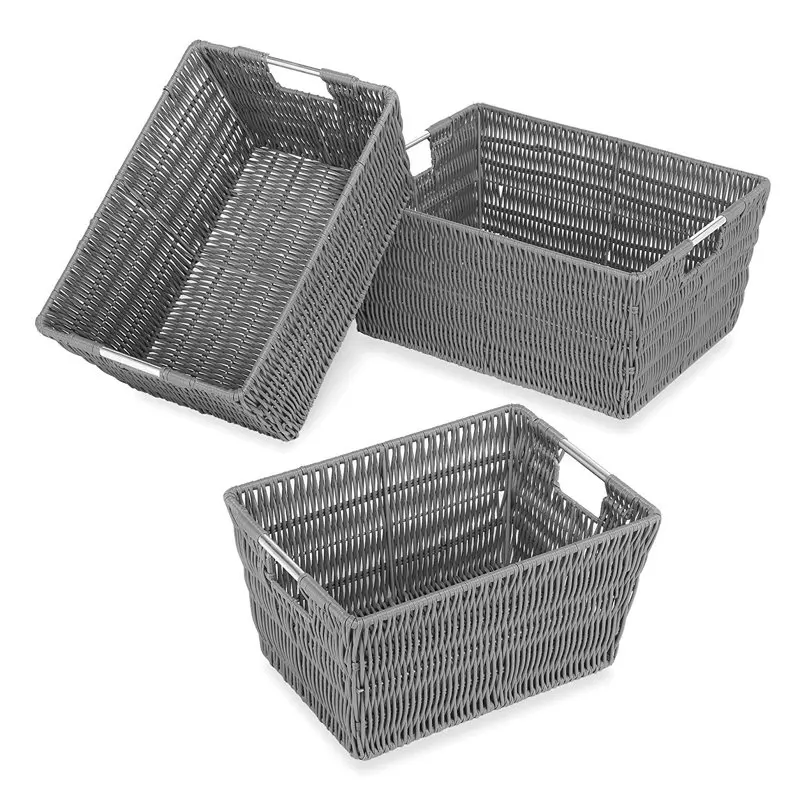 Rattique® Storage Baskets - Set Of 3 - Gray 
Rattique® Storage Baskets - Set Of 3 - Gray