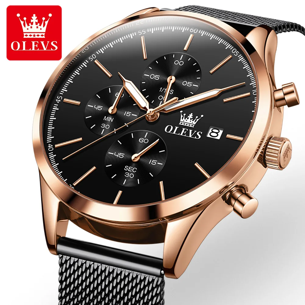 OLEVS 2881 Quartz Multifunctional Three-dials Watches for Men Fashion Stainless Steel Strap Men Wristwatches Luminous Calendar
OLEVS 2881 Quartz Multifunctional Three-dials Watches for Men Fashion Stainless Steel Strap Men Wristwatches Luminous Calendar