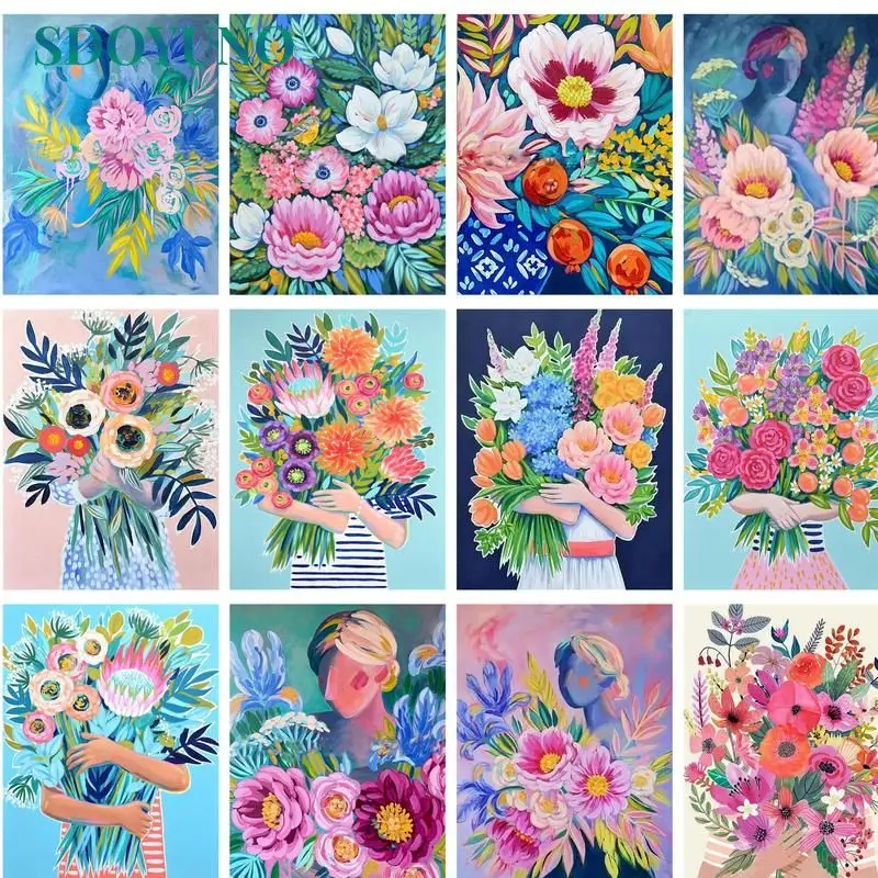 SDOYUNO DIY Oil Painting By Numbers Bouquet of Flower Home Decoration Pictures By Numbers Girl Full Set For Adults
SDOYUNO DIY Oil Painting By Numbers Bouquet of Flower Home Decoration Pictures By Numbers Girl Full Set For Adults