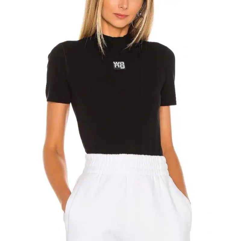 22AW Wang Fashion Design Stand Collar Letterss Knitted Short Sleeve Top Tight Bottomed T-Shirt
22AW Wang Fashion Design Stand Collar Letterss Knitted Short Sleeve Top Tight Bottomed T-Shirt