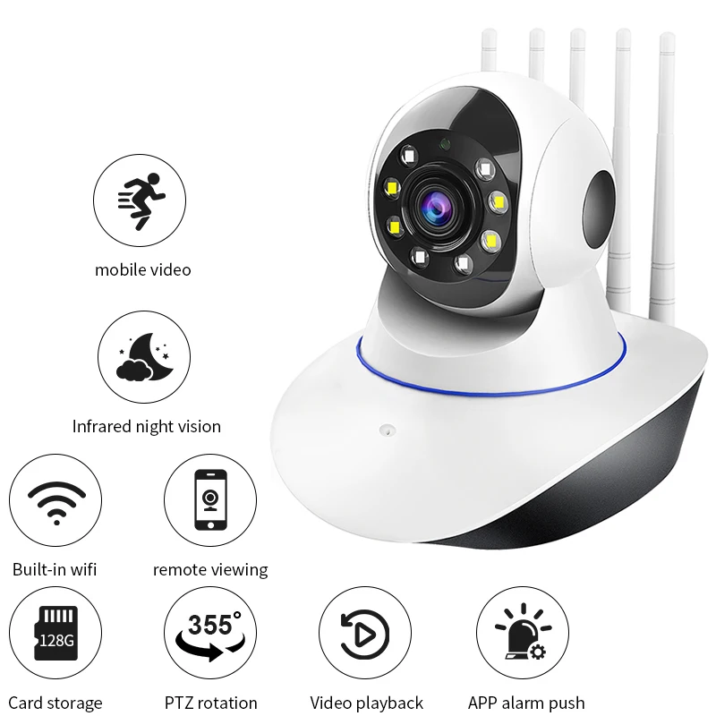 Wireless PTZ smart camera camera home shaking head HD network monitor mobile phone remote indoor office infrared night vision
Wireless PTZ smart camera camera home shaking head HD network monitor mobile phone remote indoor office infrared night vision