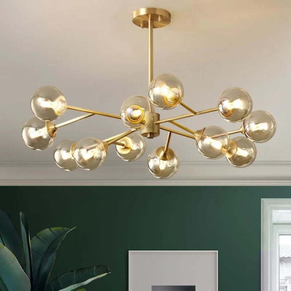Copper Luxury Living Room Chandelier Bedroom Home Deco G9 Amber Glass Ball Lighting hanging Fixtures Postmdern Dining LED Lamp
Copper Luxury Living Room Chandelier Bedroom Home Deco G9 Amber Glass Ball Lighting hanging Fixtures Postmdern Dining LED Lamp