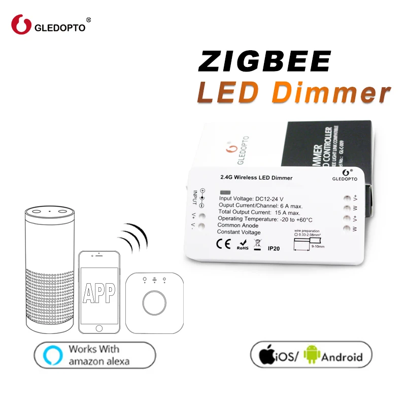 GLEDOPTO ZIGBEE Smart LED Controller Dimmer Strip Controller DC12/24V ZLL Standard LED App Voice Control Work With Echo Plus
GLEDOPTO ZIGBEE Smart LED Controller Dimmer Strip Controller DC12/24V ZLL Standard LED App Voice Control Work With Echo Plus