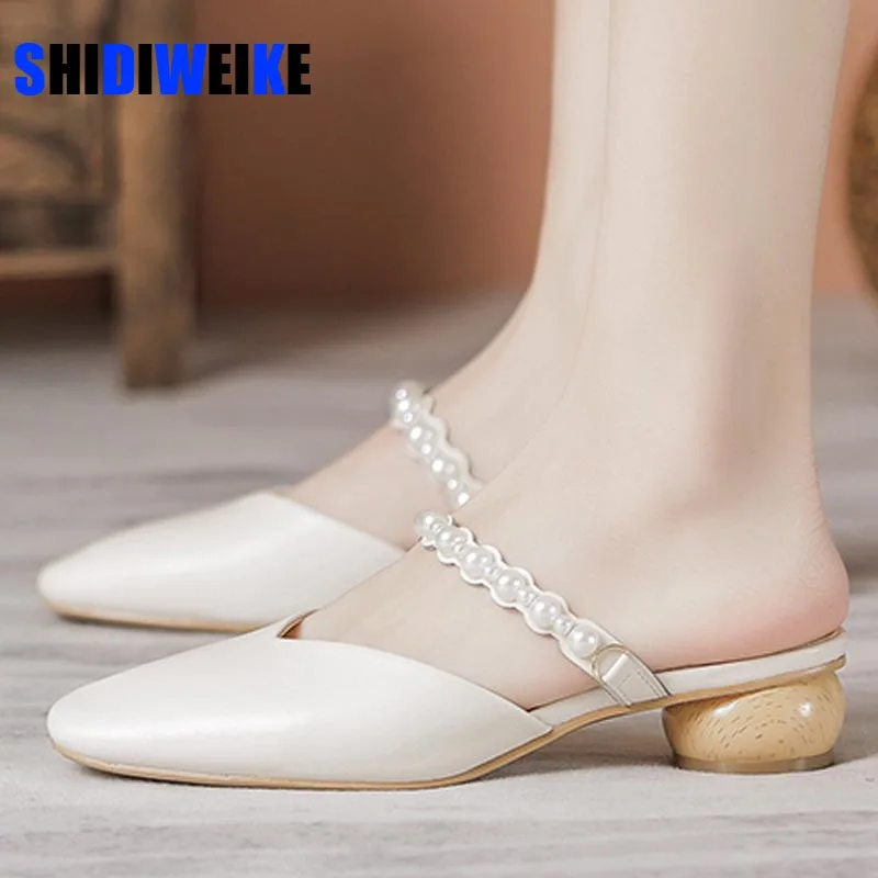 2022 Genuine Leather Insole Sandals String Bead Casual Slide Shoes Slip on Pumps Women Fashion Pointed Toe Lady Mules Slippers
2022 Genuine Leather Insole Sandals String Bead Casual Slide Shoes Slip on Pumps Women Fashion Pointed Toe Lady Mules Slippers