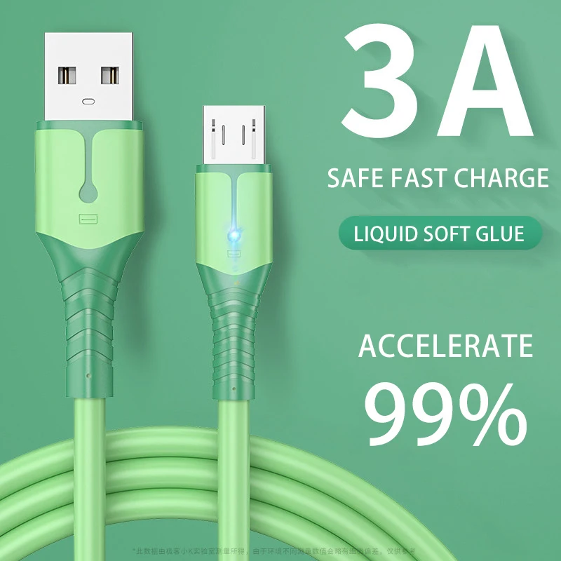 LED Indicator 3A Fast Charging Cable USB Micro Cable for Samsung Xiaomi HTC Mobile Phone Accessories Charger USB Cable
LED Indicator 3A Fast Charging Cable USB Micro Cable for Samsung Xiaomi HTC Mobile Phone Accessories Charger USB Cable