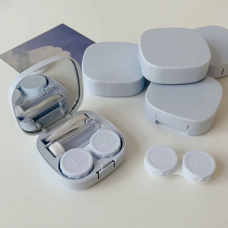 Eye contact lens case for men and women cute mini solid color contact lens container eye care kit lens with tweezers
Eye contact lens case for men and women cute mini solid color contact lens container eye care kit lens with tweezers