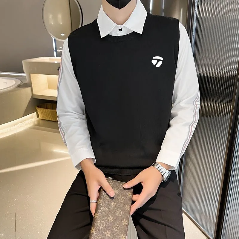 Hedge Men's Clothing Fake Two Pieces Autumn Golf Clothing Men's Golf Clothing Wearing a Sweater Over the Collar of a Shirt
Hedge Men's Clothing Fake Two Pieces Autumn Golf Clothing Men's Golf Clothing Wearing a Sweater Over the Collar of a Shirt