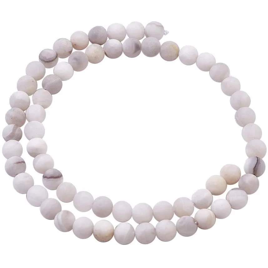 About 305pcs Natural White Agate Beads Strands Frosted Drilled Round Loose Beads for Jewelry Making 6mm
About 305pcs Natural White Agate Beads Strands Frosted Drilled Round Loose Beads for Jewelry Making 6mm