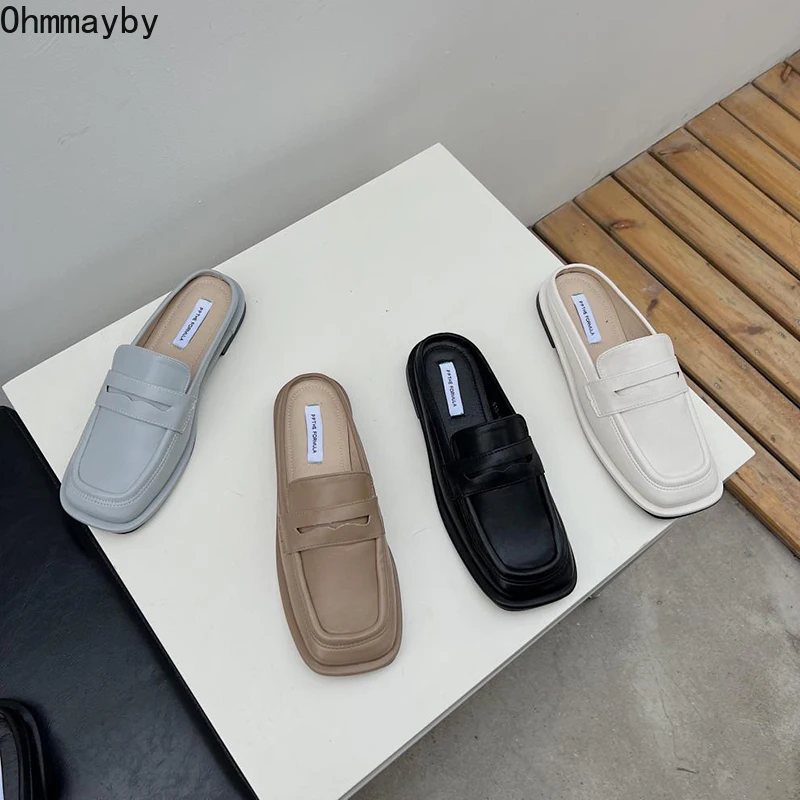 2022 Summer Leather Mules Women Slippers Fashion Woman Square Toe Slip On Slides Ladies Causal Outdoor Flats Heel Female Shoes 
2022 Summer Leather Mules Women Slippers Fashion Woman Square Toe Slip On Slides Ladies Causal Outdoor Flats Heel Female Shoes