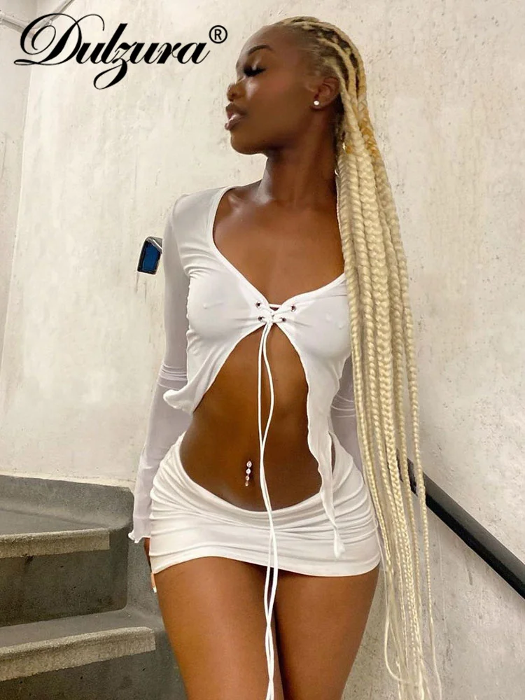 Dulzura 2022 Women Sexy Y2K Clothes 2 Pieces Lace Up Long Sleeve Crop Top High Waist Mini Skirts Matching Set Club Party Outfits
Dulzura 2022 Women Sexy Y2K Clothes 2 Pieces Lace Up Long Sleeve Crop Top High Waist Mini Skirts Matching Set Club Party Outfits