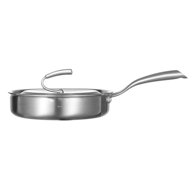 Stainless Steel Frying Pan With Lid Thickened Frying Pan Flat Bottom Frying Pan Cookware Universal 
Stainless Steel Frying Pan With Lid Thickened Frying Pan Flat Bottom Frying Pan Cookware Universal
