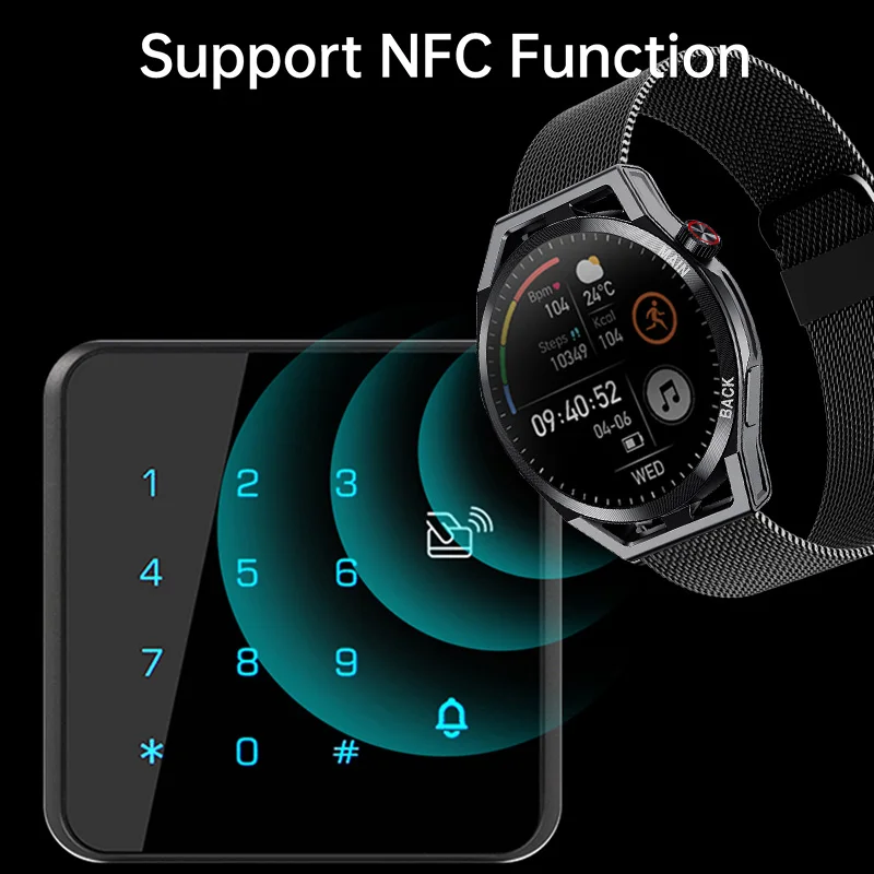 Смарт-часы LIGE NFC мужские HD 360*360 с поддержкой Bluetooth |