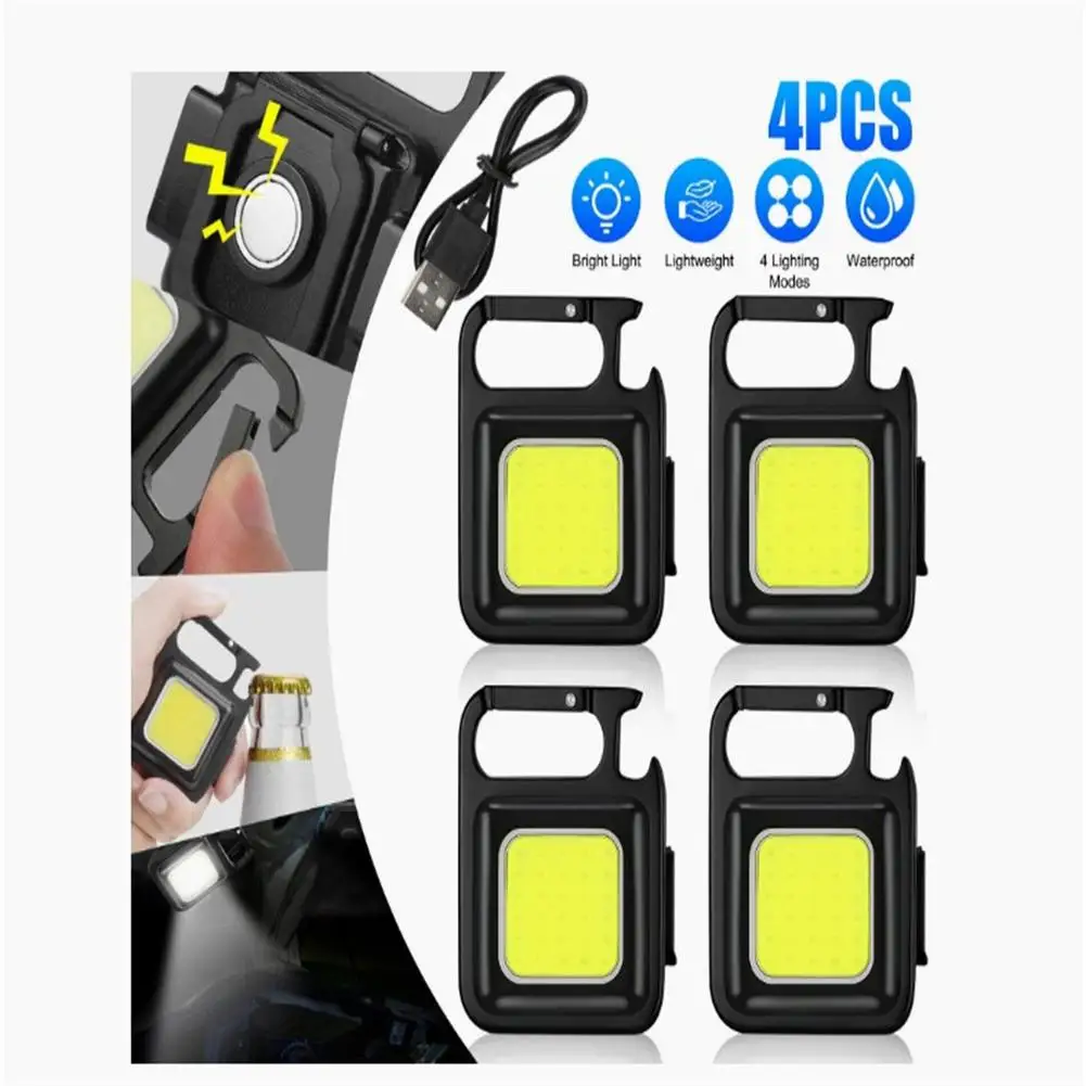 4pcs LED Keychain Light Mutifuction Portable USB Rechargeable Pocket Work Light with Corkscrew Outdoor Camping Fishing Climbing
4pcs LED Keychain Light Mutifuction Portable USB Rechargeable Pocket Work Light with Corkscrew Outdoor Camping Fishing Climbing