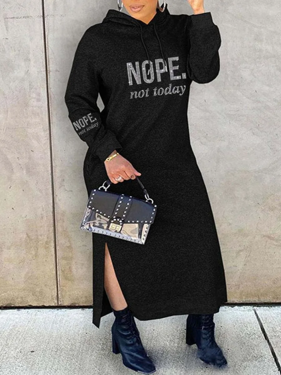 LW Print Loose Maxi Dresses Women's Casual Hooded Long Sleeve Dresses Rhinestone Letter Decor Warm Sweat Dress
LW Print Loose Maxi Dresses Women's Casual Hooded Long Sleeve Dresses Rhinestone Letter Decor Warm Sweat Dress