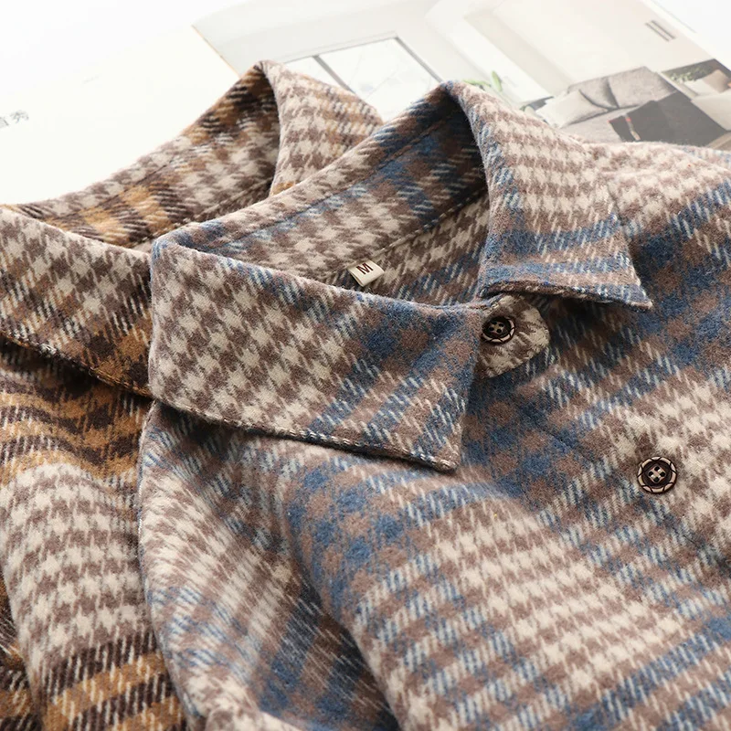 Women Woolen Plaid Shirt Warm Winter Blouses Loose Vintage Autumn Thicken Shirts 2022 Women Wool Thick Plaid Shirts Blouses
Women Woolen Plaid Shirt Warm Winter Blouses Loose Vintage Autumn Thicken Shirts 2022 Women Wool Thick Plaid Shirts Blouses