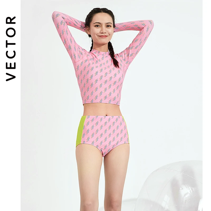 VECTOR 2021 Surfing Women's swimsuit Long Sleeve Bikini Swimwear 2 piece female Suits Mid-Waist shirts Sunscreen Swimsuits Women
VECTOR 2021 Surfing Women's swimsuit Long Sleeve Bikini Swimwear 2 piece female Suits Mid-Waist shirts Sunscreen Swimsuits Women