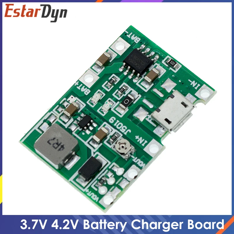 3.7V 4.2V Lithium Li-ion 18650 Battery Charger Board DC-DC Step Up Boost Lithium Battery Charging Step-Up Board Module 
3.7V 4.2V Lithium Li-ion 18650 Battery Charger Board DC-DC Step Up Boost Lithium Battery Charging Step-Up Board Module