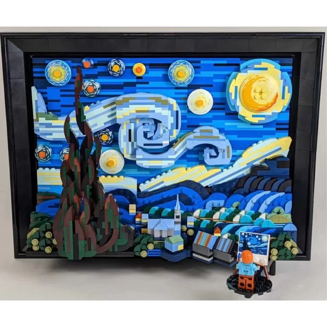 NEW Starry Night 21333 MOC Art Painting Vincent Van Gogh Figure Building Blocks Bricks Model Educational Toys Gift For Children
NEW Starry Night 21333 MOC Art Painting Vincent Van Gogh Figure Building Blocks Bricks Model Educational Toys Gift For Children