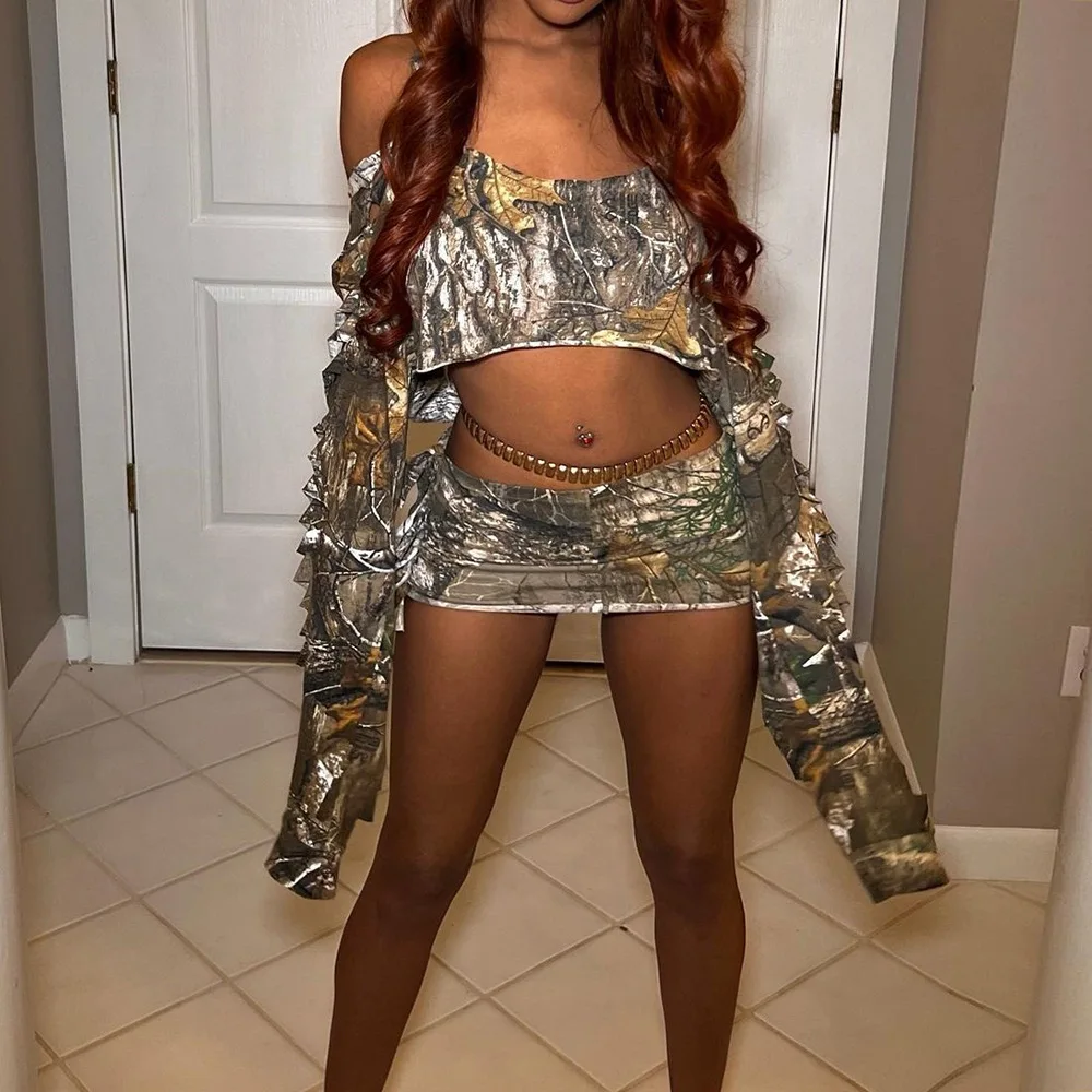 Sexy Y2K Camo 2 Piece Skirt Sets Clothes Outfit 2023 Streetwear Fashion Dress Summer Crop Tops Camoflage Women Two Piece Set
Sexy Y2K Camo 2 Piece Skirt Sets Clothes Outfit 2023 Streetwear Fashion Dress Summer Crop Tops Camoflage Women Two Piece Set