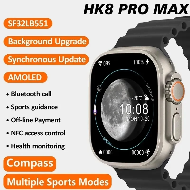 Original Watches HK8 Pro Max Ultra Smart Watch Series 8 9 49mm 2.2 Inch Screen High Refresh Rtae NFC Compass IWO Men Smartwatch
Original Watches HK8 Pro Max Ultra Smart Watch Series 8 9 49mm 2.2 Inch Screen High Refresh Rtae NFC Compass IWO Men Smartwatch
