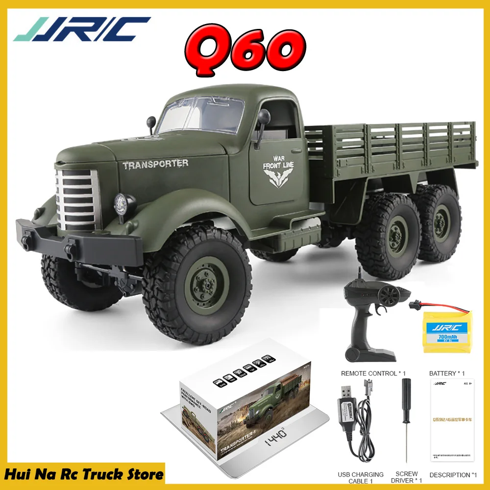 

JJRC RC Truck Off-road 4WD Crawler Military Truck Army Car Electric Machine Q60 2.4G Offroad Buggy Children's Cars Toys For Boys
