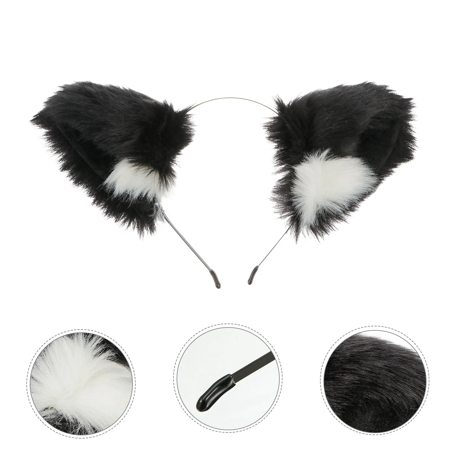 

1pc Cat Ears Headband Plush Cat Ear Hairband Furry Ears Headwear Cat Ears Headpiece Costume Accessories for Kids ( Color 1 )